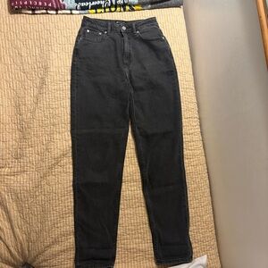 ASOS Design High-Waist Black Straight Leg Denim Jeans Size 26/32